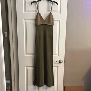 Emory Park Green Slip Dress Spaghetti Strap